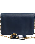 Prada Saffiano Leather Wallet on Chain Clutch Bag - Blue