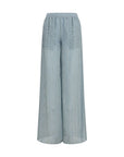Fendi FF Silk Wide Leg Pants - Cerulean Blue