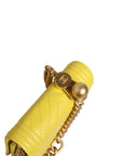 Chanel Chevron Leather Crossbody Bag - Yellow