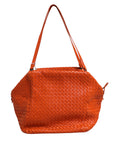 Bottega Veneta Intrecciato Nappa Leather Cube Bag - Orange