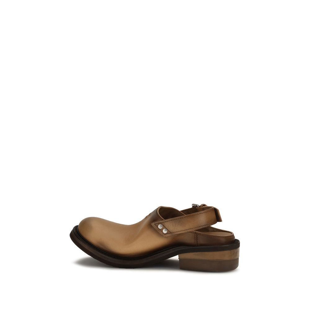 Miu Miu Foule Leather Mules - Light Brown – Runway Door