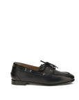 Bally Plume Leather Boat Shoes - Black