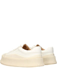 Jil Sander Leather Chunky Platform Sneakers - Ivory