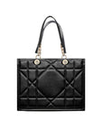 Dior Medium Black Leather Tote Bag