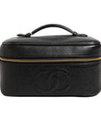 Chanel Black And Gold Makeup Bag - Black
