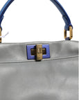 Fendi Mini Peekaboo Top Handle Handbag - Blue-Grey
