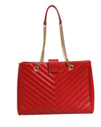 Saint Laurent Cassandre Grained Leather Tote Bag - Red