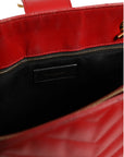 Saint Laurent Cassandre Grained Leather Tote Bag - Red