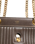 Fendi Quilted Dotcom Click Small Leather Shoulder Bag - Brown