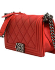 Chanel Red Diamond Stitch New Medium Boy Bag