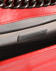 Chanel Red Diamond Stitch New Medium Boy Bag