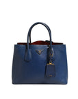 Prada Saffiano Leather 2Way Top Handle Bag - Blue