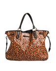 MCM Visetos Leopard Aren Medium Shopper Tote