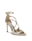 Jimmy Choo Leather Stiletto Heel Azia Sandals - Light Gold