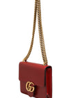 Gucci Marmont Small Leather Shoulder bag - Rosso Ancora Red