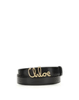Chloé Lettering Iconic Leather Belt - Black