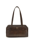 Prada Vintage Leather Large Carry Bag - Brown