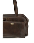 Prada Vintage Leather Large Carry Bag - Brown