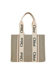 Chloé Linen Woody Shoulder Bag - Beige