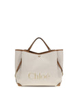 Chloé Clover Large Canvas Tote & Shoulder Bag - Ivory/Beige