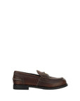 Miu Miu Logo Leather Loafers - Brown