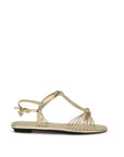 Prada Mordoré Leather Flat Sandals - Gold