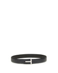 Tom Ford T Buckle Leather Belt - Black