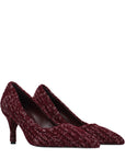 Prada Melange Knitted Pointed Toe Pumps - Burgundy Red