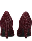 Prada Melange Knitted Pointed Toe Pumps - Burgundy Red