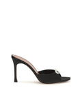 Amina Muaddi Camelia Silk Mule Sandals - Black