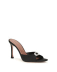 Amina Muaddi Camelia Silk Mule Sandals - Black