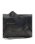 Balenciaga Le City Flap Messenger Leather Shoulder Bag - Black