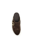 Chloé Jeannette Clog Mules In Suede Leather - Brown