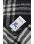 Burberry Rydal Short Wool Check Poncho & Shawl Scarf - Black