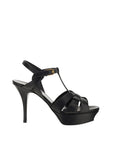 Saint Laurent Leather Platform Sandals - Black