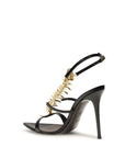Giuseppe Fishbone Slim Heeled Sandals - Black