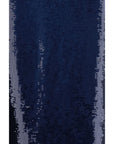 Tom Ford Silk & Sequin Midi Skirt - Black & Blue