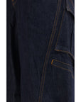 Self-Portrait Barrel Leg Cargo Jeans - Indigo Blue