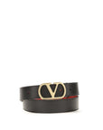 Valentino Garavani VLogo Reversible Leather Belt - Black & Red