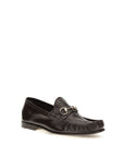 Gucci Brown Lugano Leather Loafers - Dark Brown/Chocolate