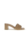 Miu Miu Matelassé Leather Block Heel Sandals - Warm Beige