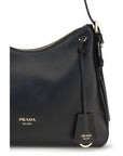Prada Aimée Medium Leather Shoulder Bag - Black