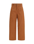 Chloé Cotton Barrel-Leg Pants - Burnt Orange