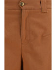 Chloé Cotton Barrel-Leg Pants - Burnt Orange