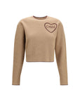 Chloé Wool Heart Logo Sweater - Warm Beige