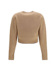 Chloé Wool Heart Logo Sweater - Warm Beige