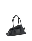 The Attico La Passeggiata Leather Small Top Handle Handbag - Black