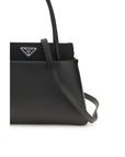 Prada Leather Top Handle Bag - Black