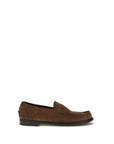 Prada Leather Suede Slip-On Loafers - Dark Brown