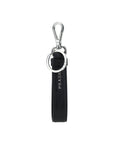 Prada Leather Triangle Logo Keyring - Black